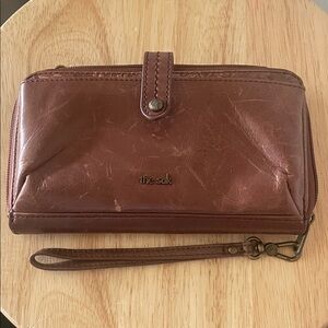The Sak Tan Leather Wristlet Wallet